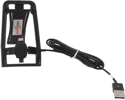 

Callmate 2-in-1 Micro USB & 8-Pin Lightening Cord Foldable Phone Holder Stand Sync & Charge Cable(Black)