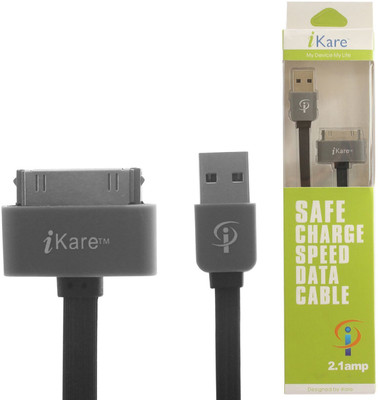 

iKare USB Sync and Charging Cable for iPhone 4/4S, iPhone 3G/3GS, iPad 1/2/3, iPod - 3.2 Feet 1 Meter USB Cable(Black)