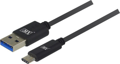MX 3593 1.5 m Copper Braiding USB Type C Cable Compatible with All Phones With Type C port, White, Black MX Mobile Cables