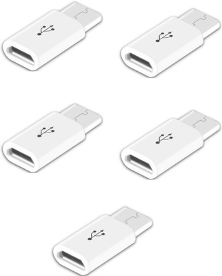 

FKU Set of 5 Original Type-C Adaptor Convertor Micro USB to Type C Adapter USB C Type Cable(White)