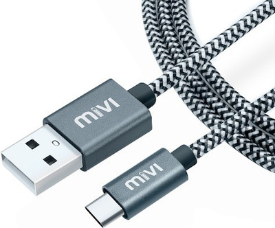 

Mivi 6 ft USB A 2.0 To USB C Type Cable(Black)
