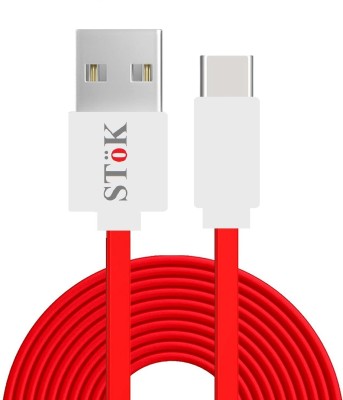 Stok USB Type C Cable 2 A 1 m ST-FTC02(Compatible with All Phones With Type C port, Red, One Cable)