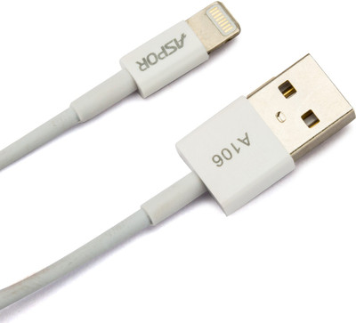 

Aspor Iphone Data Sync Charging Cable 1.2 Meter For iPhone 5, 5s, 6 , 6 Plus,iPods & Tablets USB Cable(White)