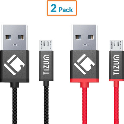 

TIZUM Indestructible (1.2 meter/ 4 Feet) Fast Charging USB Cable(Black, Red)