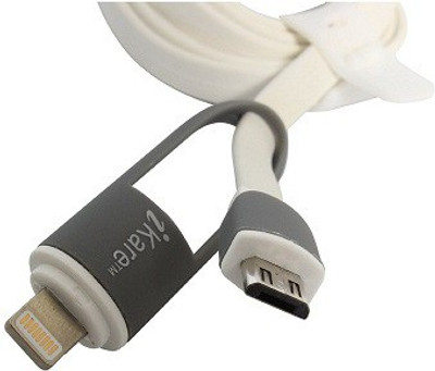 

iKare Premium 2-in-1 Lightning Cable with 8 Pin & Micro USB Connectors for iPhone 6 6 Plus 5 5s 5c, iPad Air mini, iPod 5, Sumsung, HTC, Motorola, Nokia C-402 USB Cable(White)