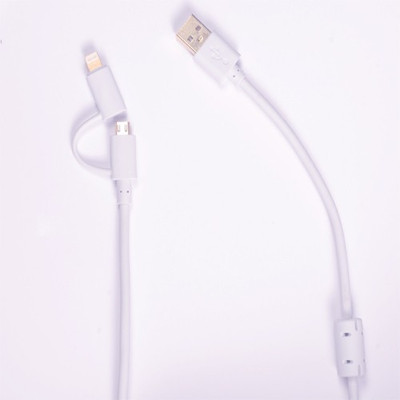 

S2S 2 in 1 Gold Plating Micro USB Cable 1M Charging Mobile Phone Cable For iPhone 5 5S 6 Charger ios Data For Samsung Galaxy Android USB Cable(White)