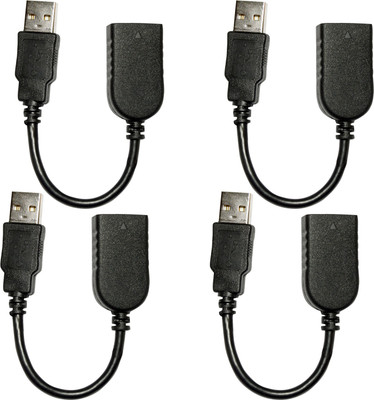 

Storite 4 Pack Adjustable Flexible 2.0 Male to Female Extension USB Cable(Black)