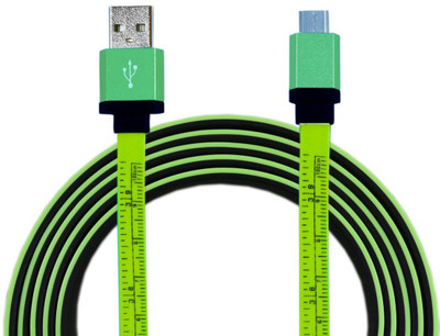 

Parallel Universe Flat Tangle Free [4 Feet long] with Ruler Scale ( in CM and Inch) Micro Micro USB Cable(All Smartphones, Tablets and MP3 player, Lush Green, Sync and Charge Cable)