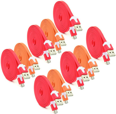 

ROQ Sets of 10 V8 Micro Data Sync Charger for Android phone USB Cable(Multicolor)