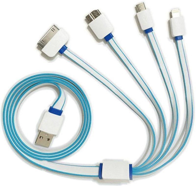 

Lionix 4 in 1 USB Charging Cable Compatible to All Your Mobile Smart Phones USB Cable(Blue)
