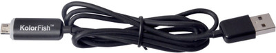 

Kolorfish LED Micro USB Cable Charging Data Sync Black Micro USB Cable(All Smartphones, Tablets and MP3 player, Black, Sync and Charge Cable)
