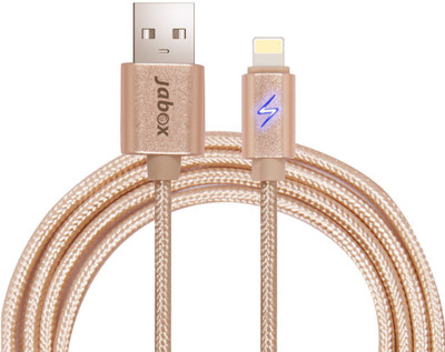 JABOX Premium Lightening With LED Charge Indicator 1 m Nylon Braided Micro USB Cable(Compatible with Mobiles, Tablets, Cameras and Hard Discs, Gold, One Cable) JABOX Premium Lightening With LED Charge Indicator 1 m Nylon Braided Micro USB Cable(Compatible with Mobiles, Tablets, Cameras and Hard Discs, Gold, One Cable)