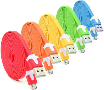 

ROQ Sets of 5 V8 Micro Data Sync Charger for Android phone USB Cable(Multicolor)