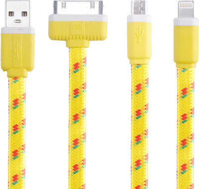 

Spintronics 3 IN 1 Sync & Charge For Iphone & Android USB Cable(Yellow)