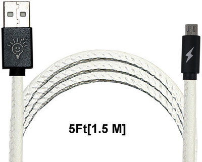 

Parallel Universe leather braided USB Cable(White)