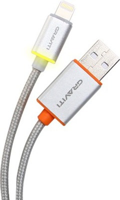 

Graviti Lightning Cable 2 With LED Indicator Lightning Cable(All Smartphones, Tablets and MP3 player, Silver, Sync and Charge Cable)