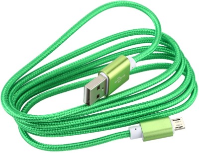 

Digishopi Nylon Braided Micro USB Data Cable For Spice Smartphones USB Cable(Green)