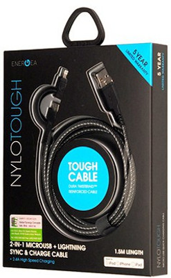 

Energea MFI Certified Lightning Cable & Micro 2 in 1 USB Cable(Black)