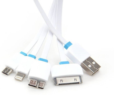 

FKU 5 IN 1 Flat Multi Charging USB Cable(Multicolor)