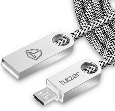

Tukzer Zinc Alloy-Nylon Braided (4 Feet/ 1.2 Meter) - High Speed, Quick Charge 2.4 Amp & Data Sync USB Cable(Black)
