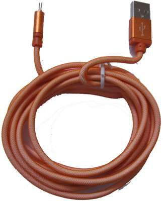 

Trost Universal 2 mtr Orange Metal Fish Net Charging/Sync Micro USB Cable(Orange)