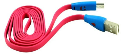 

Dhhan Stylish Smiley Pink Flat Cbale for iPhone 5/5s/5c USB Cable(Pink)