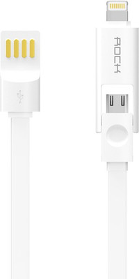

Rock 1m Lightning/Micro USB Combo Cable_85255 USB Cable(White)
