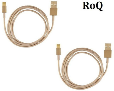 

ROQ Sets of 2 Lightning Sync Charging Charger Cord for 5,5s,6,6s,6 plus,7,7plus USB Cable(Gold)
