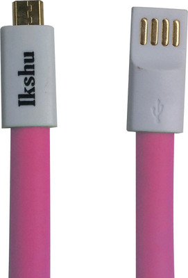 

Ikshu Flat Micro USB Charge & Sync USB Cable(Pink)