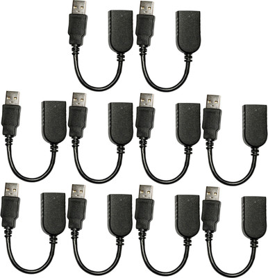 

Storite (15cm) 10 Pack Flexible 2.0 Male to Female Extension USB Cable(Black)