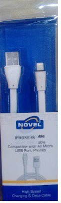 NOVEL PREMIUM Apple iPhone Charger For 5, 5c, 5S, 6 , iPad Mini, iPod Touch 5G, new iPad and iPad Air,1 Meter USB 2.0 Data Sync Cable 1 Year Warranty Lightning Cable Micro USB Cable(All Smartphones, Tablets and MP3 player, White, Sync and Charge Cable)