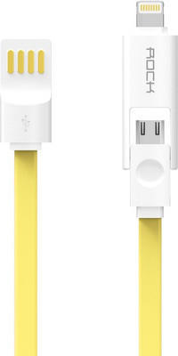 

Rock 1m Lightning/Micro USB Combo Cable_85279 USB Cable(Yellow)