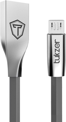 

Tukzer 3.2ft Aluminium Plug Slim Micro 2.4A Tangle Free Fast Charging & Data Sync USB Cable(Slate Grey)