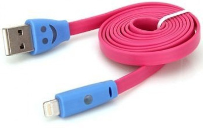 

Your Deal 160143 Lightning Smiley Face LED light Flat Noodle for Apple iPad 2 3 4 USB Cable(Pink)