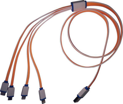 

SSTC 4 in 1 (One Type C, Two Lightning 8 Pin, One Micro) Charging USB Cable(Multicolor)