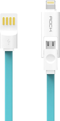

Rock 1m Lightning/Micro USB Combo Cable_85293 USB Cable(Blue)