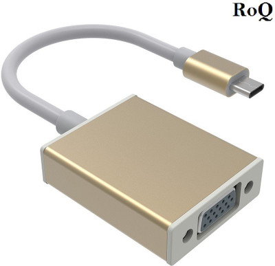 

ROQ C TYPE USB 3.1 TO Female VGA Cable(computers,Laptop Macbook,TV,projector,HDTV, Gold)
