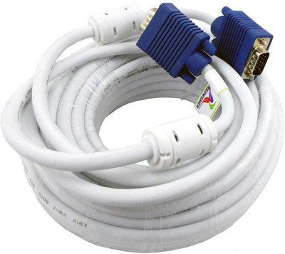 

Redeemer 15 Meter Male to Male VGA Cable(Compatible with Mobile, Laptop, Tablet, Mp3, Gaming Device, White, Blue), Blue;white