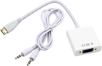 

Smacc MINI HDMI TO VGA Cable(Compatible with Mobile, Laptop, Tablet, Mp3, Gaming Device, White)