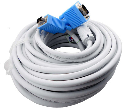 

Redeemer HIGH QUALITY 20 METER MALE TO MALE VGA Cable(Compatible with LED MONITOR, DVR, TV TUNER, COMPUTER, PROJECTOR, White, Blue), Blue;white