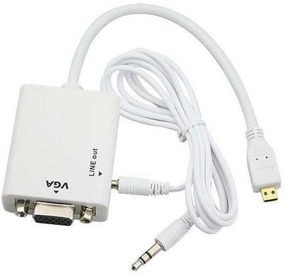 

Smacc PREMIUM QUALITY MICRO HDMI TO VGA Cable(White)