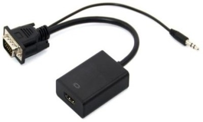 

Jinali VGA Male to HDMI Female with Sound Adapter for Short Distance VGA Cable(Compatible with Mobile, Laptop, Tablet, Mp3, Gaming Device, Black)