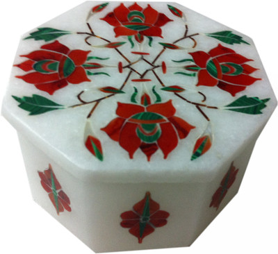 57% OFF on Unique Handicrafts Orange, White Octagonal Box