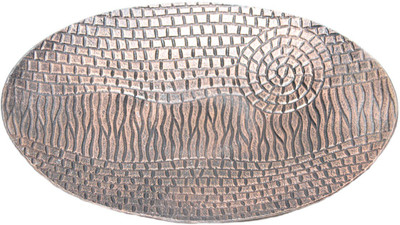 

sarvsiddhi Antique Finish Plain Oval Big Decorative Fruit Bowl Aluminium Decorative Platter(Brown)