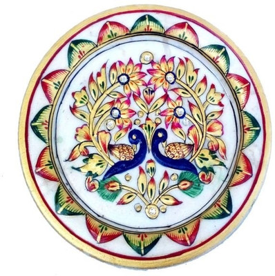 

Chitra Handicraft Marble Myure Plate Stoneware Decorative Platter(Multicolor)