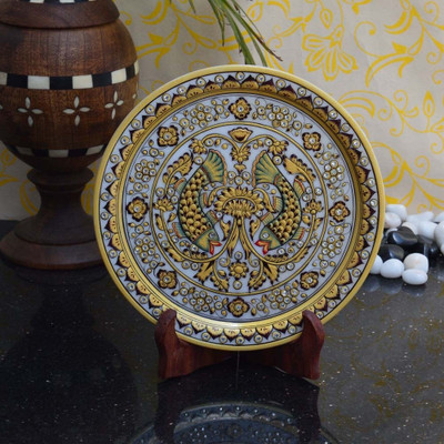 

eCraftIndia Stoneware Decorative Platter(Multicolor)