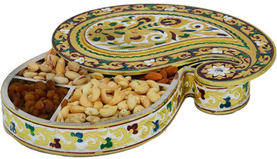 

JaipurCrafts Kairy Aluminium, Wooden Decorative Platter(Multicolor)
