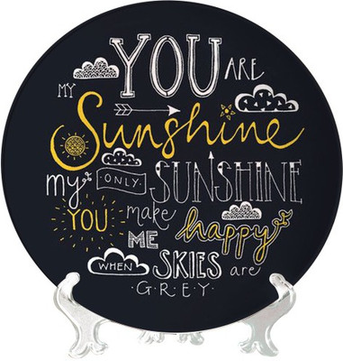 4% OFF on Giftsmate You are My Sunshine Ceramic Decorative Platter(Black)