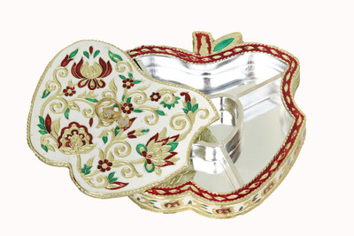 

Crafticia Apple Dry Fruit Box Wooden Decorative Platter(Multicolor)