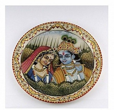 

Shreeng Marble Radha Krishna Plate Stoneware Decorative Platter(Multicolor)